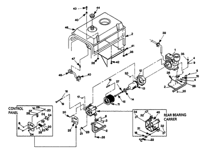 Tecumseh Engine Generator - Model 3zc12c Diagram and Parts List for 9569-1-3CZ12B  Briggs and Stratton Generator